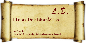Liess Dezideráta névjegykártya